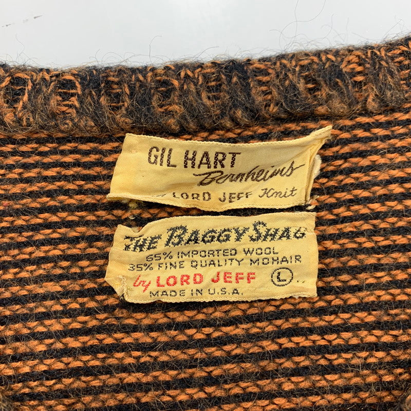 【中古品】【メンズ】 THE BAGGY SHAG BY LORD JEFF ザバギーシャグバイロードジェフ GIL HART ギルハート 60’S V-NECK SHAGGY KNIT PULLOVER ブイネック シャギー ニット プルオーバー トップス 長袖 146-260319-cs-07-izu サイズ：L カラー：ブラウン 万代Net店