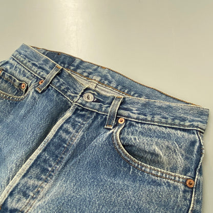 【中古品】【メンズ】 501-0115 刻印524 USA製 89年製造 ナイロンフットボタン 80’S DENIM PANTS デニム パンツ ズボン ボトムス 157-260320-ya-06-izu サイズ：30×30 カラー：インディゴ 万代Net店