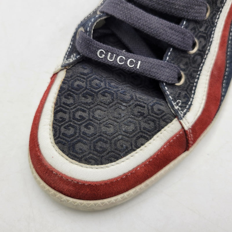【中古品】【メンズ/レディース】 GUCCI グッチ SUEDE LEATHER HI CUT SNEAKERS 295195 スエード レザー ハイカット スニーカー シューズ 靴 183-260320-ay-04-izu サイズ：8 1/2 カラー：マルチ 万代Net店
