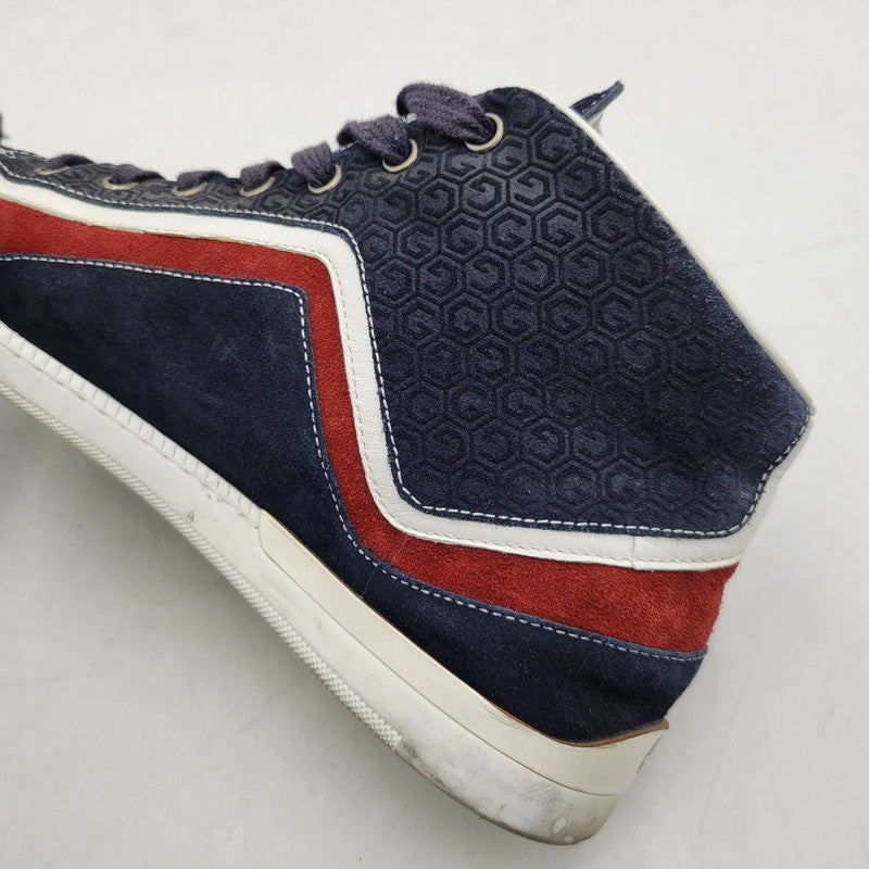 【中古品】【メンズ/レディース】 GUCCI グッチ SUEDE LEATHER HI CUT SNEAKERS 295195 スエード レザー ハイカット スニーカー シューズ 靴 183-260320-ay-04-izu サイズ：8 1/2 カラー：マルチ 万代Net店