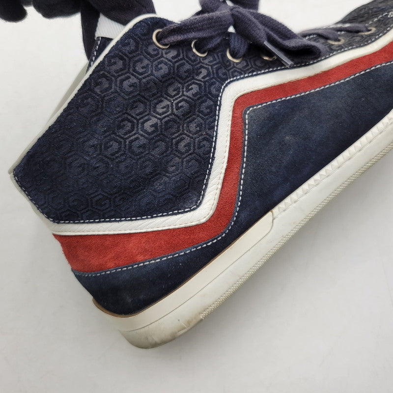【中古品】【メンズ/レディース】 GUCCI グッチ SUEDE LEATHER HI CUT SNEAKERS 295195 スエード レザー ハイカット スニーカー シューズ 靴 183-260320-ay-04-izu サイズ：8 1/2 カラー：マルチ 万代Net店