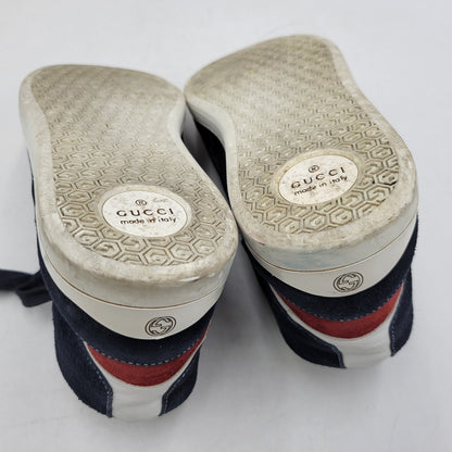 【中古品】【メンズ/レディース】 GUCCI グッチ SUEDE LEATHER HI CUT SNEAKERS 295195 スエード レザー ハイカット スニーカー シューズ 靴 183-260320-ay-04-izu サイズ：8 1/2 カラー：マルチ 万代Net店