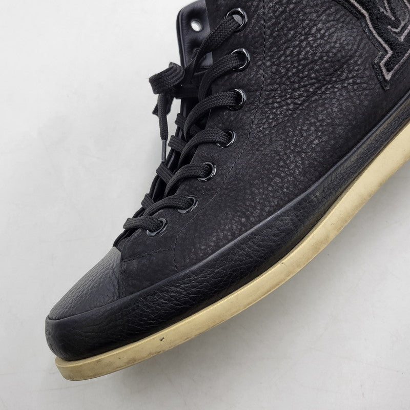 【中古品】【メンズ/レディース】 LOUIS VUITTON ルイ・ヴィトン LV LEATHER HI CUT SNEAKERS GO1111 レザー ハイカット スニーカー シューズ 靴 179-260320-ay-01-izu サイズ：7 カラー：ブラック 万代Net店