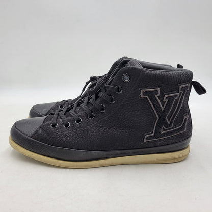 【中古品】【メンズ/レディース】 LOUIS VUITTON ルイ・ヴィトン LV LEATHER HI CUT SNEAKERS GO1111 レザー ハイカット スニーカー シューズ 靴 179-260320-ay-01-izu サイズ：7 カラー：ブラック 万代Net店