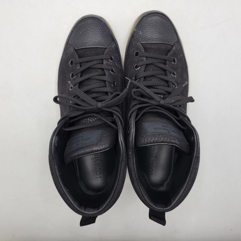 【中古品】【メンズ/レディース】 LOUIS VUITTON ルイ・ヴィトン LV LEATHER HI CUT SNEAKERS GO1111 レザー ハイカット スニーカー シューズ 靴 179-260320-ay-01-izu サイズ：7 カラー：ブラック 万代Net店