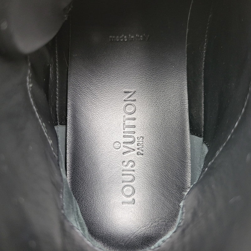 【中古品】【メンズ/レディース】 LOUIS VUITTON ルイ・ヴィトン LV LEATHER HI CUT SNEAKERS GO1111 レザー ハイカット スニーカー シューズ 靴 179-260320-ay-01-izu サイズ：7 カラー：ブラック 万代Net店