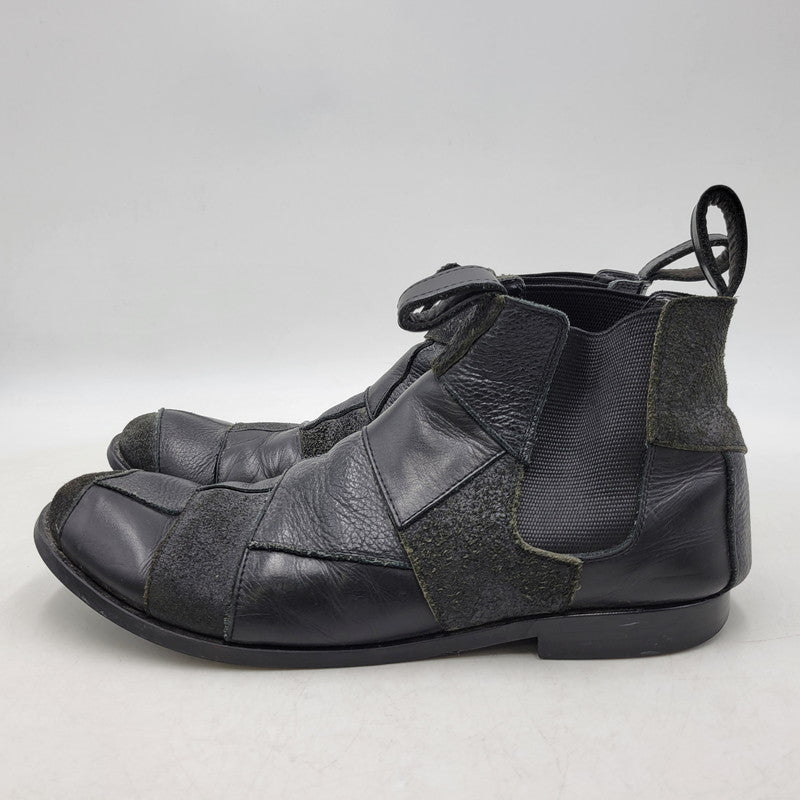 【現状渡し品】【メンズ/レディース】 COMME des GARCONS HOMME PLUS コムデギャルソンオムプリュス PATCHWORK SIDE GORE BOOTS パッチワーク サイドゴア ブーツ シューズ 靴 164-260320-ay-05-izu サイズ：26 カラー：ブラック 万代Net店