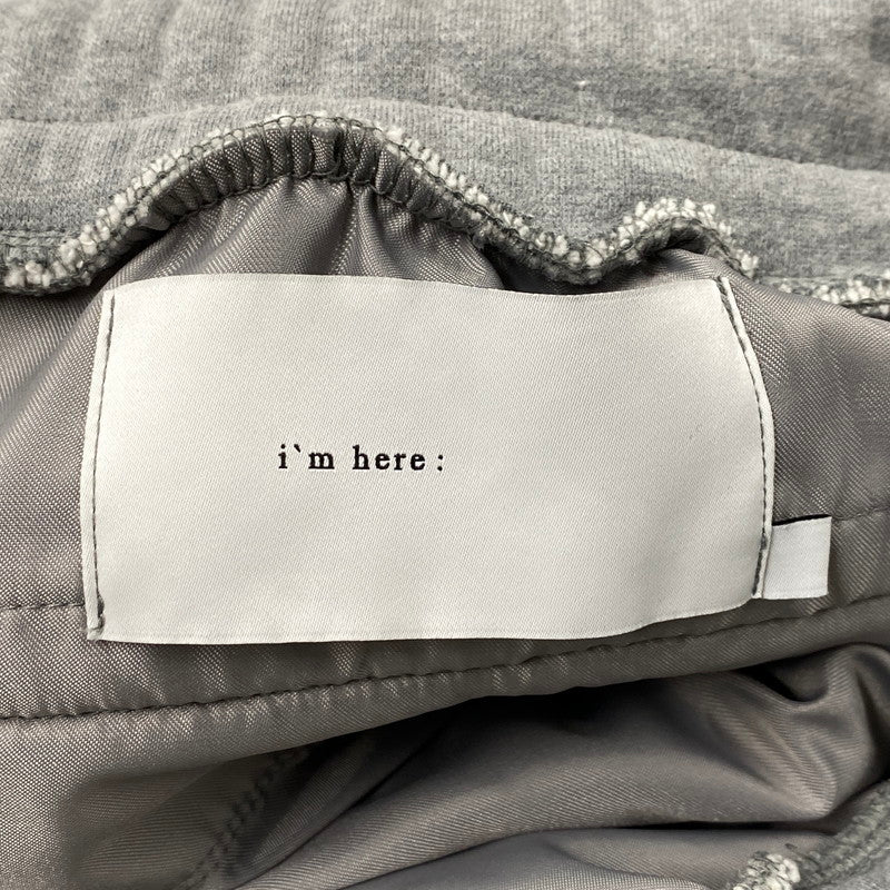【中古品】【メンズ】 I’M HERE アイム ヒア I’M51 JF007 SIDE ZIP SWEAT PANTS サイド ジップ スウェット パンツ ズボン ボトムス 151-260320-ya-04-izu サイズ：M カラー：GRAY 万代Net店