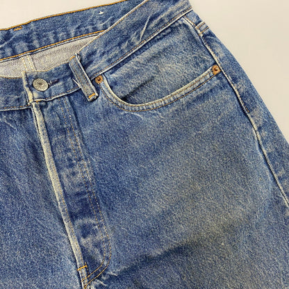 【現状渡し品】【メンズ】 501-0115 87年製 刻印524 BUTTON FLY ボタン フライ ブランクタブ 80S 501 DENIM PANTS デニム パンツ ズボン ボトムス 157-260328-ya-06-izu サイズ：34×30 カラー：インディゴ 万代Net店