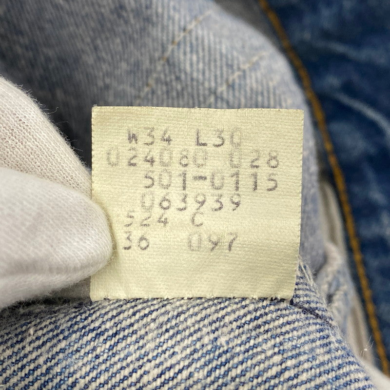 【現状渡し品】【メンズ】 501-0115 87年製 刻印524 BUTTON FLY ボタン フライ ブランクタブ 80S 501 DENIM PANTS デニム パンツ ズボン ボトムス 157-260328-ya-06-izu サイズ：34×30 カラー：インディゴ 万代Net店