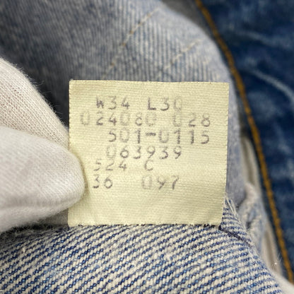 【現状渡し品】【メンズ】 501-0115 87年製 刻印524 BUTTON FLY ボタン フライ ブランクタブ 80S 501 DENIM PANTS デニム パンツ ズボン ボトムス 157-260328-ya-06-izu サイズ：34×30 カラー：インディゴ 万代Net店