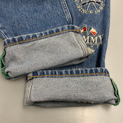 【中古品】【メンズ】 TOMMY JEANS トミー ジーンズ ETHAN イーサン 刺繍入り DENIM PANTS デニム パンツ ボトムス ズボン 158-260322-cs-21-izu サイズ：W28 L32 カラー：インディゴ 万代Net店