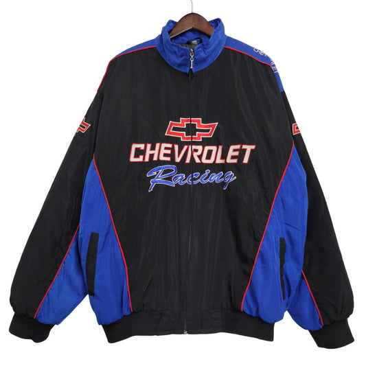 【現状渡し品】【メンズ】 USED ユーズド CHIVROLE シボレー 中綿 RACING JACKET レーシング ジャケット アウター 146-260324-ya-08-izu サイズ：XXL カラー：ブルー×ブラック 万代Net店