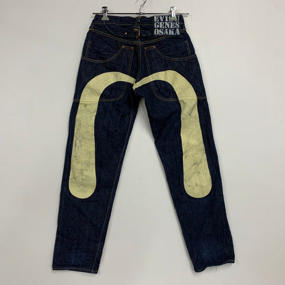 【中古品】【メンズ】 EVISU エヴィス GENES OSAKA PRINT DENIM PANTS プリント デニムパンツ シンチバック 大黒×フロントカモメ ジーンズ ボトムス 156-260321-as-04-izu サイズ：31×35 カラー：インディゴ 万代Net店