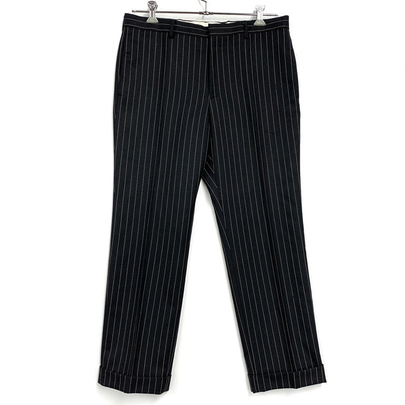 【中古品】【メンズ】 WACKO MARIA ワコマリア STRIPE SLACKS PANTS ストライプ スラックス パンツ ボトムス 153-260321-as-06-izu サイズ：XL カラー：ブラック 万代Net店