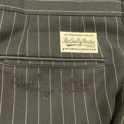 【中古品】【メンズ】 WACKO MARIA ワコマリア STRIPE SLACKS PANTS ストライプ スラックス パンツ ボトムス 153-260321-as-06-izu サイズ：XL カラー：ブラック 万代Net店