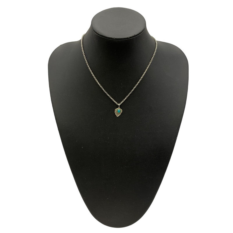 【中古品】【メンズ/レディース】 SAAD サード XNC-10 45 925 TURQUOISE FEATHER PENDANT TOP & CHAIN NECKLACE ターコイズ フェザー ペンダント トップ アンド チェーン ネックレス アクセサリー 191-260321-ya-02-izu カラー：シルバー 万代Net店