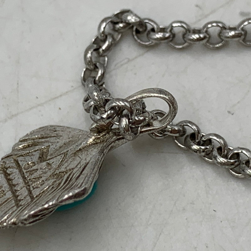 【中古品】【メンズ/レディース】 SAAD サード XNC-10 45 925 TURQUOISE FEATHER PENDANT TOP & CHAIN NECKLACE ターコイズ フェザー ペンダント トップ アンド チェーン ネックレス アクセサリー 191-260321-ya-02-izu カラー：シルバー 万代Net店