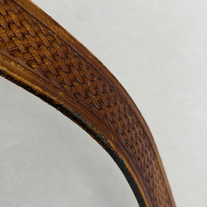 【現状渡し品】【メンズ/レディース】 USA製 LEATHER BELT レザーベルト 205-260324-ya-13-izu サイズ：32 カラー：BROWN 万代Net店