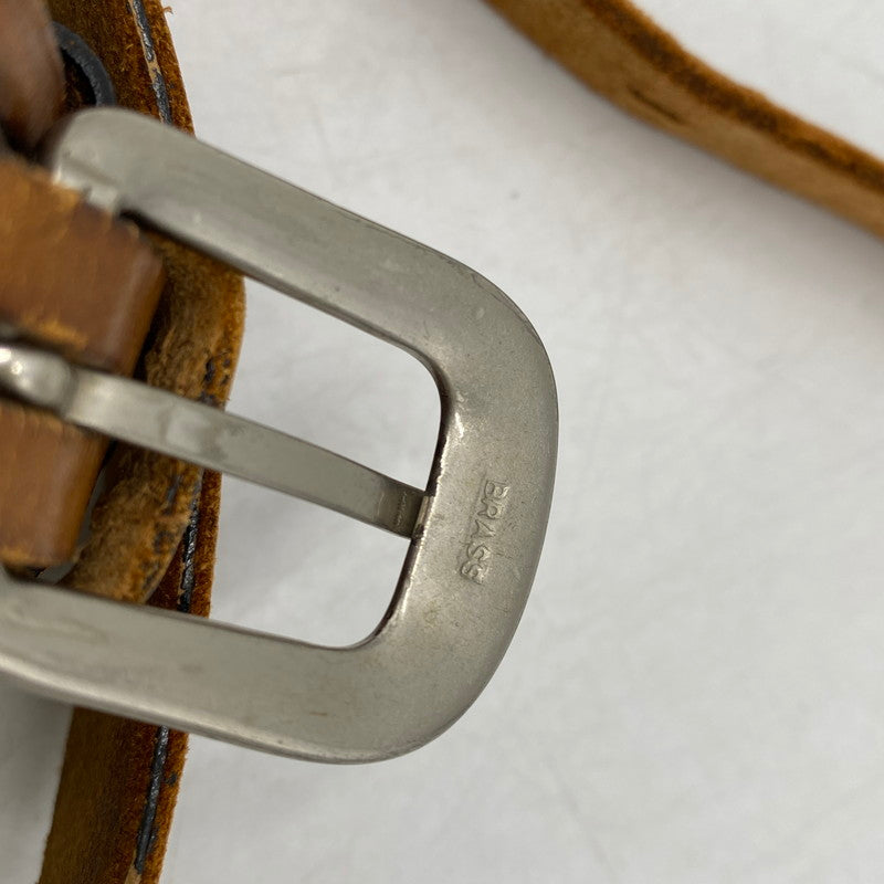 【現状渡し品】【メンズ/レディース】 USA製 LEATHER BELT レザーベルト 205-260324-ya-13-izu サイズ：32 カラー：BROWN 万代Net店
