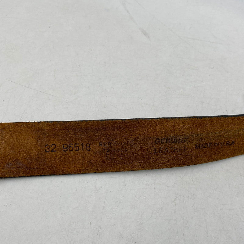 【現状渡し品】【メンズ/レディース】 USA製 LEATHER BELT レザーベルト 205-260324-ya-13-izu サイズ：32 カラー：BROWN 万代Net店