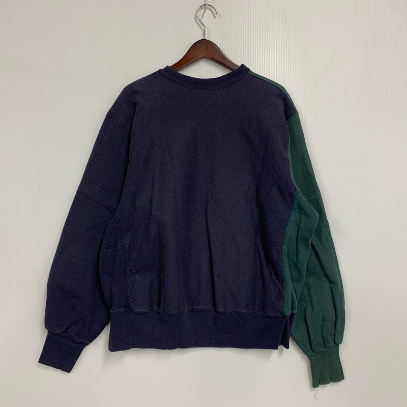 【中古品】【メンズ】 MV SPORT エムブイスポーツ 90S USA製 PRO WEAVE 切替 刺繍 SWEAT プロ ウィーブ スウェット トップス 長袖 146-260325-cs-16-izu サイズ：XXL カラー：ネイビー×グリーン 万代Net店