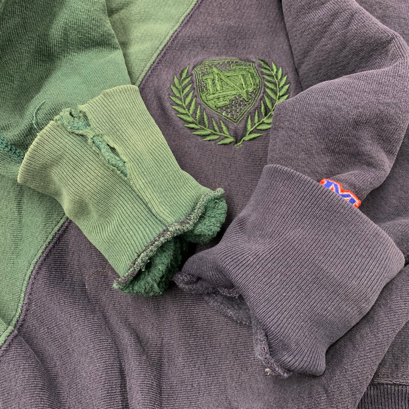 【中古品】【メンズ】 MV SPORT エムブイスポーツ 90S USA製 PRO WEAVE 切替 刺繍 SWEAT プロ ウィーブ スウェット トップス 長袖 146-260325-cs-16-izu サイズ：XXL カラー：ネイビー×グリーン 万代Net店