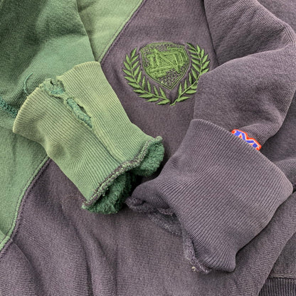 【中古品】【メンズ】 MV SPORT エムブイスポーツ 90S USA製 PRO WEAVE 切替 刺繍 SWEAT プロ ウィーブ スウェット トップス 長袖 146-260325-cs-16-izu サイズ：XXL カラー：ネイビー×グリーン 万代Net店