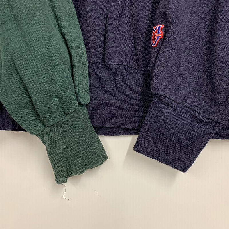 【中古品】【メンズ】 MV SPORT エムブイスポーツ 90S USA製 PRO WEAVE 切替 刺繍 SWEAT プロ ウィーブ スウェット トップス 長袖 146-260325-cs-16-izu サイズ：XXL カラー：ネイビー×グリーン 万代Net店