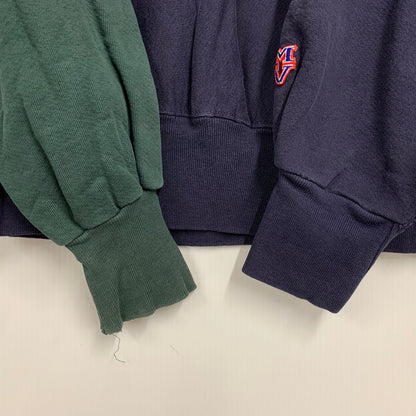 【中古品】【メンズ】 MV SPORT エムブイスポーツ 90S USA製 PRO WEAVE 切替 刺繍 SWEAT プロ ウィーブ スウェット トップス 長袖 146-260325-cs-16-izu サイズ：XXL カラー：ネイビー×グリーン 万代Net店