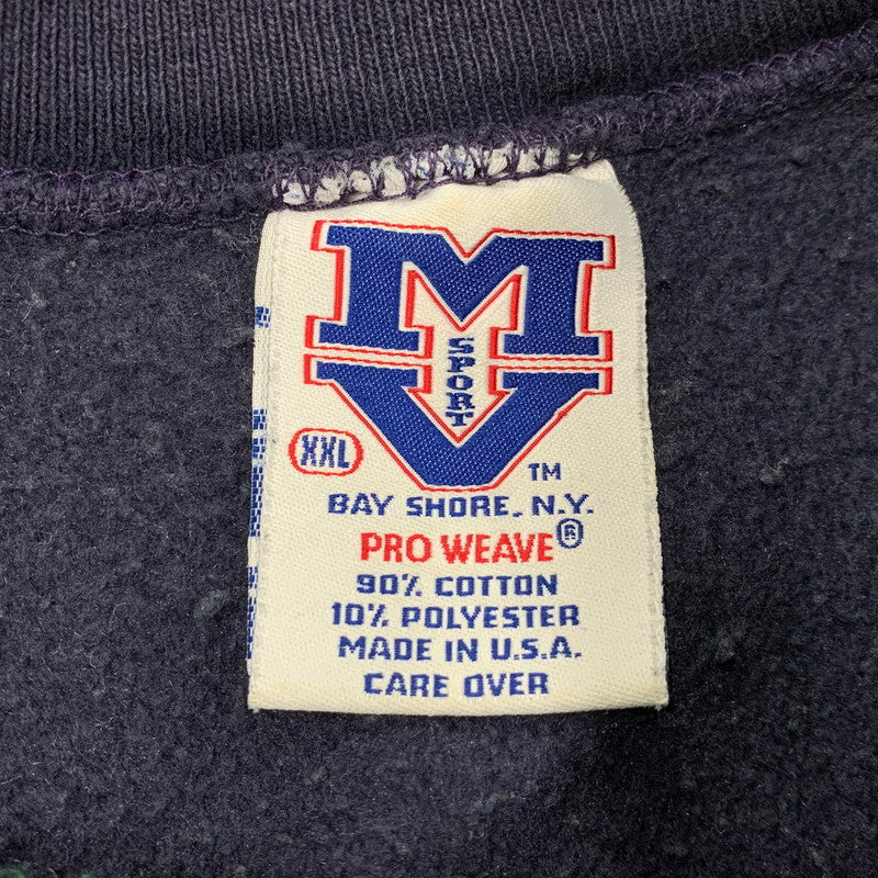 【中古品】【メンズ】 MV SPORT エムブイスポーツ 90S USA製 PRO WEAVE 切替 刺繍 SWEAT プロ ウィーブ スウェット トップス 長袖 146-260325-cs-16-izu サイズ：XXL カラー：ネイビー×グリーン 万代Net店