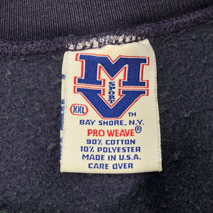 【中古品】【メンズ】 MV SPORT エムブイスポーツ 90S USA製 PRO WEAVE 切替 刺繍 SWEAT プロ ウィーブ スウェット トップス 長袖 146-260325-cs-16-izu サイズ：XXL カラー：ネイビー×グリーン 万代Net店