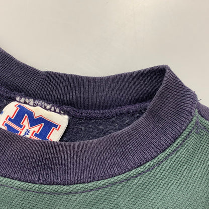 【中古品】【メンズ】 MV SPORT エムブイスポーツ 90S USA製 PRO WEAVE 切替 刺繍 SWEAT プロ ウィーブ スウェット トップス 長袖 146-260325-cs-16-izu サイズ：XXL カラー：ネイビー×グリーン 万代Net店