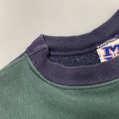 【中古品】【メンズ】 MV SPORT エムブイスポーツ 90S USA製 PRO WEAVE 切替 刺繍 SWEAT プロ ウィーブ スウェット トップス 長袖 146-260325-cs-16-izu サイズ：XXL カラー：ネイビー×グリーン 万代Net店