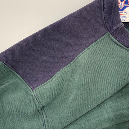 【中古品】【メンズ】 MV SPORT エムブイスポーツ 90S USA製 PRO WEAVE 切替 刺繍 SWEAT プロ ウィーブ スウェット トップス 長袖 146-260325-cs-16-izu サイズ：XXL カラー：ネイビー×グリーン 万代Net店