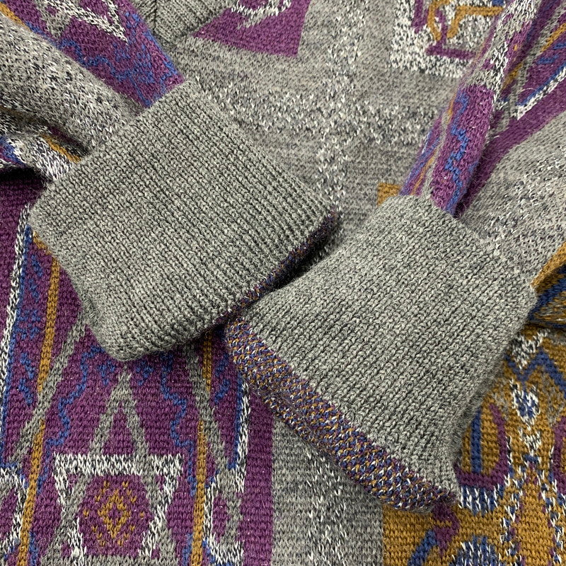 【中古品】【メンズ】 MODIGLIANI モディリアーニ 幾何学模様 V NECK WOOL KNIT ブイネック ウール ニット トップス 長袖 146-260325-cs-17-izu サイズ：L カラー：マルチ 万代Net店