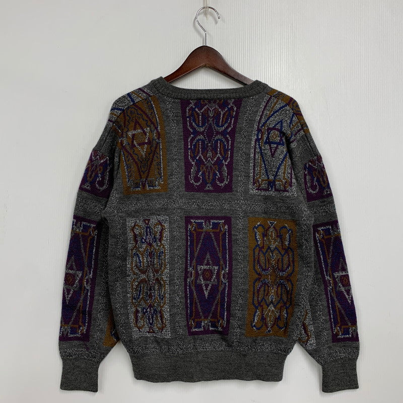 【中古品】【メンズ】 MODIGLIANI モディリアーニ 幾何学模様 V NECK WOOL KNIT ブイネック ウール ニット トップス 長袖 146-260325-cs-17-izu サイズ：L カラー：マルチ 万代Net店