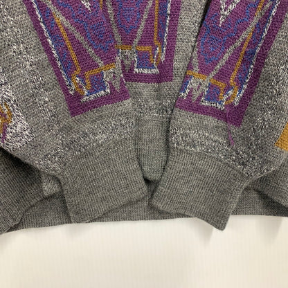 【中古品】【メンズ】 MODIGLIANI モディリアーニ 幾何学模様 V NECK WOOL KNIT ブイネック ウール ニット トップス 長袖 146-260325-cs-17-izu サイズ：L カラー：マルチ 万代Net店