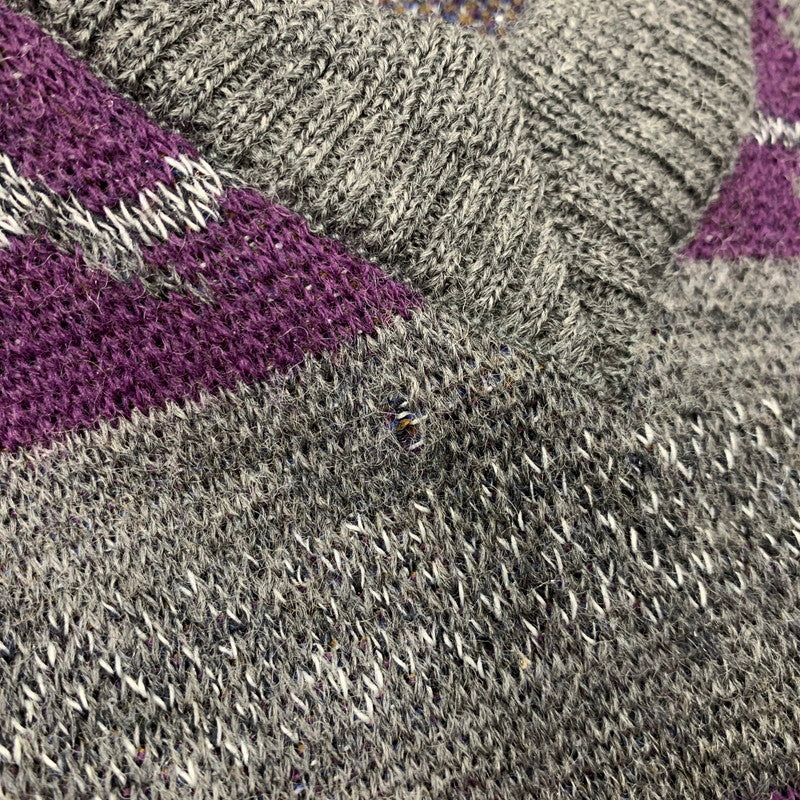 【中古品】【メンズ】 MODIGLIANI モディリアーニ 幾何学模様 V NECK WOOL KNIT ブイネック ウール ニット トップス 長袖 146-260325-cs-17-izu サイズ：L カラー：マルチ 万代Net店