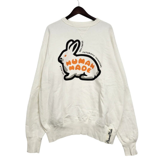 【中古品】【メンズ】 RABBIT TSURIAMI SWEATSHIRT ラビット ツリアミ スウェットシャツ トップス 長袖 142-260322-cs-12-izu サイズ：XL カラー：ホワイト 万代Net店