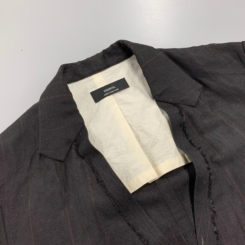 【中古品】【メンズ】 ENSOU. エンソウ GHOST LAPEL JACKET ゴースト ラペル ジャケット アウター 140-260322-cs-07-izu サイズ：L カラー：ブラック 万代Net店