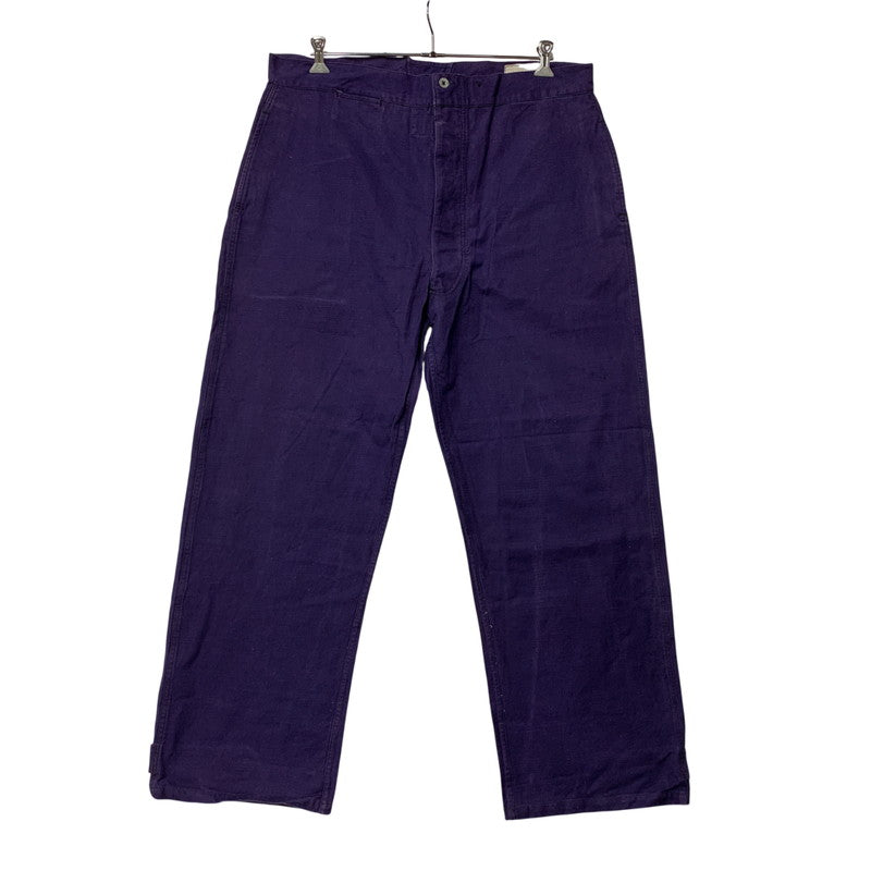 【中古品】【メンズ】 FRENCH ARMY フレンチ アーミー 40S メタルボタン 針刺しシンチバック WORK TROUSERS ワーク トラウザーズ ボトムス ズボン 157-260322-cs-08-izu サイズ：108 L カラー：パープル 万代Net店
