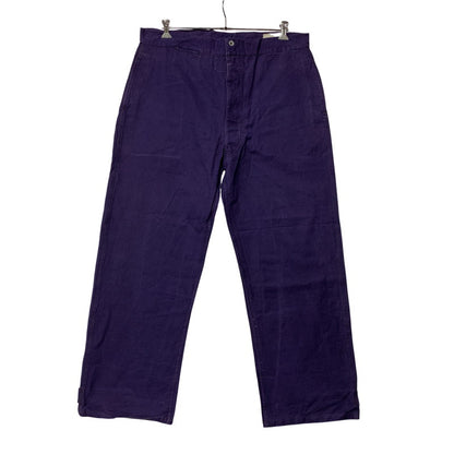【中古品】【メンズ】 FRENCH ARMY フレンチ アーミー 40S メタルボタン 針刺しシンチバック WORK TROUSERS ワーク トラウザーズ ボトムス ズボン 157-260322-cs-08-izu サイズ：108 L カラー：パープル 万代Net店