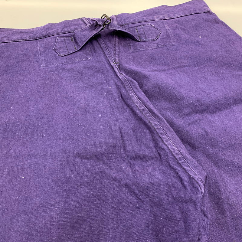 【中古品】【メンズ】 FRENCH ARMY フレンチ アーミー 40S メタルボタン 針刺しシンチバック WORK TROUSERS ワーク トラウザーズ ボトムス ズボン 157-260322-cs-08-izu サイズ：108 L カラー：パープル 万代Net店