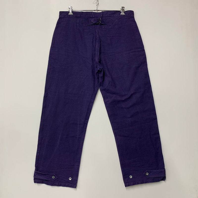 【中古品】【メンズ】 FRENCH ARMY フレンチ アーミー 40S メタルボタン 針刺しシンチバック WORK TROUSERS ワーク トラウザーズ ボトムス ズボン 157-260322-cs-08-izu サイズ：108 L カラー：パープル 万代Net店
