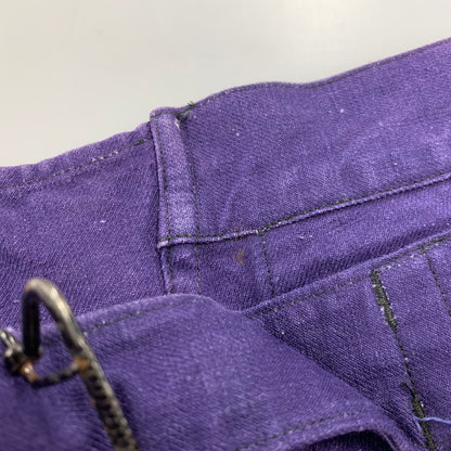 【中古品】【メンズ】 FRENCH ARMY フレンチ アーミー 40S メタルボタン 針刺しシンチバック WORK TROUSERS ワーク トラウザーズ ボトムス ズボン 157-260322-cs-08-izu サイズ：108 L カラー：パープル 万代Net店