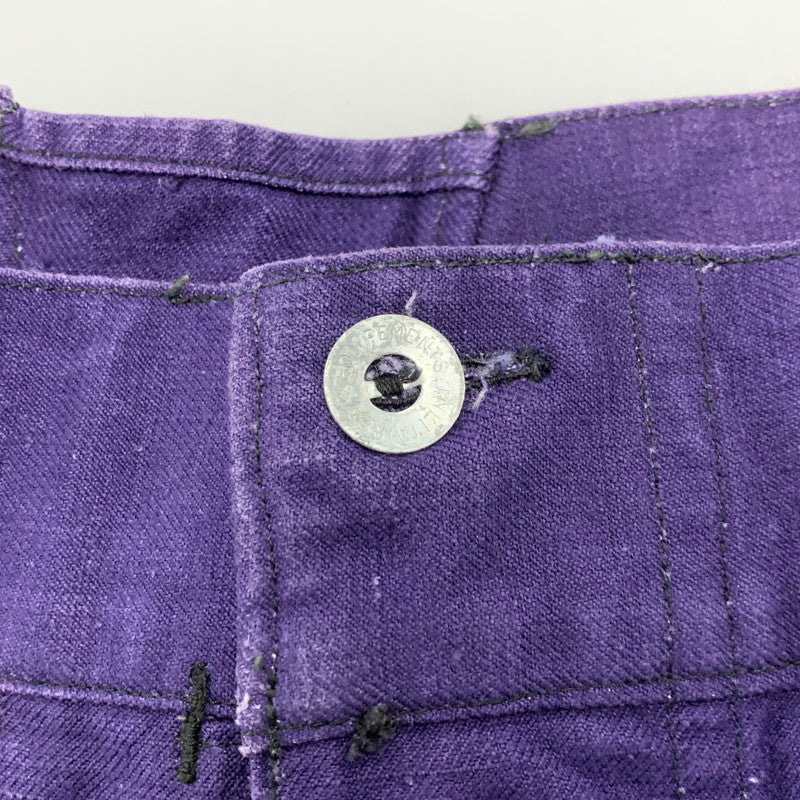 【中古品】【メンズ】 FRENCH ARMY フレンチ アーミー 40S メタルボタン 針刺しシンチバック WORK TROUSERS ワーク トラウザーズ ボトムス ズボン 157-260322-cs-08-izu サイズ：108 L カラー：パープル 万代Net店