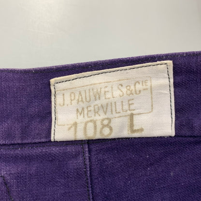 【中古品】【メンズ】 FRENCH ARMY フレンチ アーミー 40S メタルボタン 針刺しシンチバック WORK TROUSERS ワーク トラウザーズ ボトムス ズボン 157-260322-cs-08-izu サイズ：108 L カラー：パープル 万代Net店