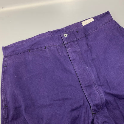 【中古品】【メンズ】 FRENCH ARMY フレンチ アーミー 40S メタルボタン 針刺しシンチバック WORK TROUSERS ワーク トラウザーズ ボトムス ズボン 157-260322-cs-08-izu サイズ：108 L カラー：パープル 万代Net店