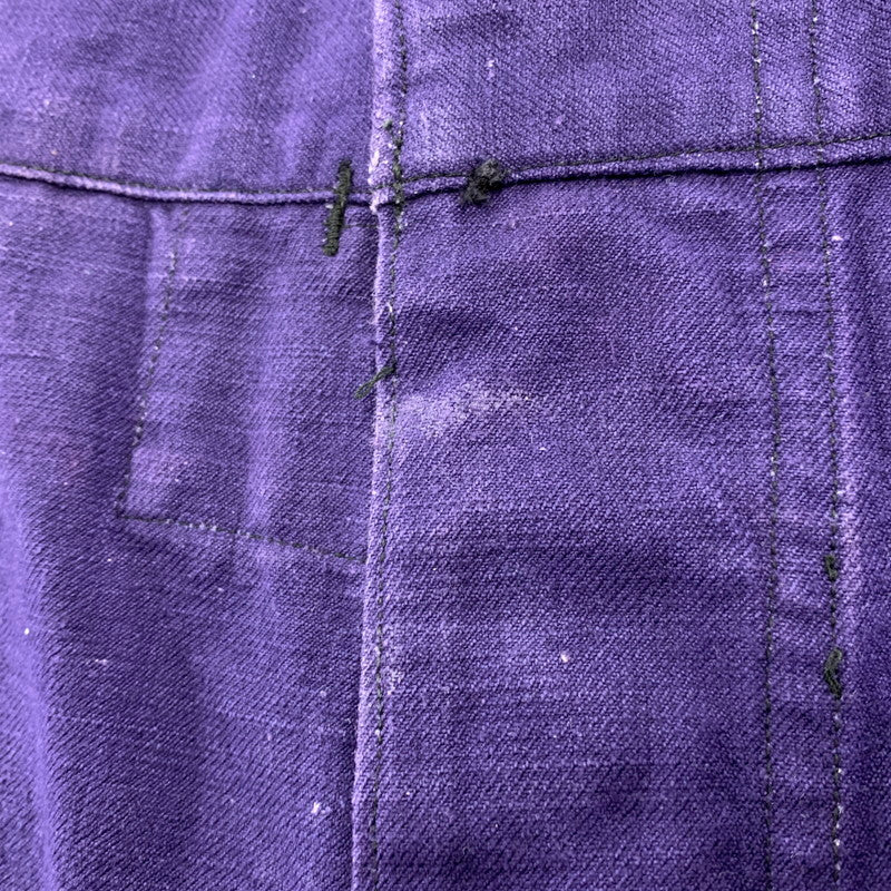 【中古品】【メンズ】 FRENCH ARMY フレンチ アーミー 40S メタルボタン 針刺しシンチバック WORK TROUSERS ワーク トラウザーズ ボトムス ズボン 157-260322-cs-08-izu サイズ：108 L カラー：パープル 万代Net店